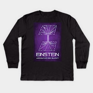 Einstein Wormhole Blackhole Theory of Relativity Poster Kids Long Sleeve T-Shirt